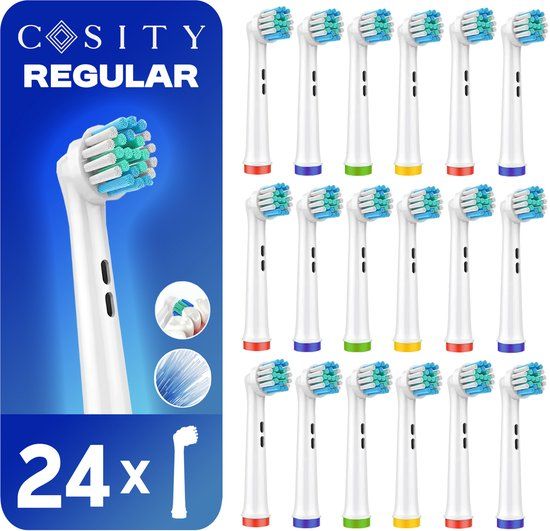 Merkloos Cosity - 24x Opzetborstels Compatibel Met Oral-B En Braun - Brievenbusverpakking - Wit