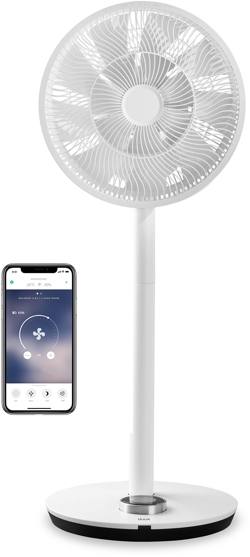 Duux Wit Whisper Flex - Ventilator - Draadloos Met App En Afstandsbediening