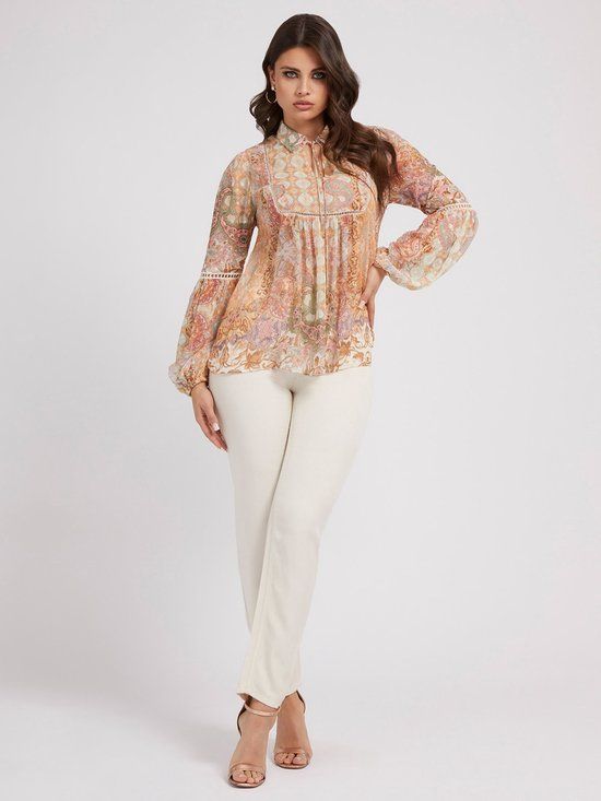 Guess Paz Paisley Print Blouse - Dames - Chiffon - M (2023)