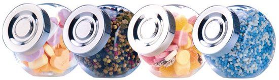 Alpina Voorraadpotten Glas Met Deksel– Set Van 4 Glazen Voorraadpotten Van 200 Ml – Glazen Pot Met