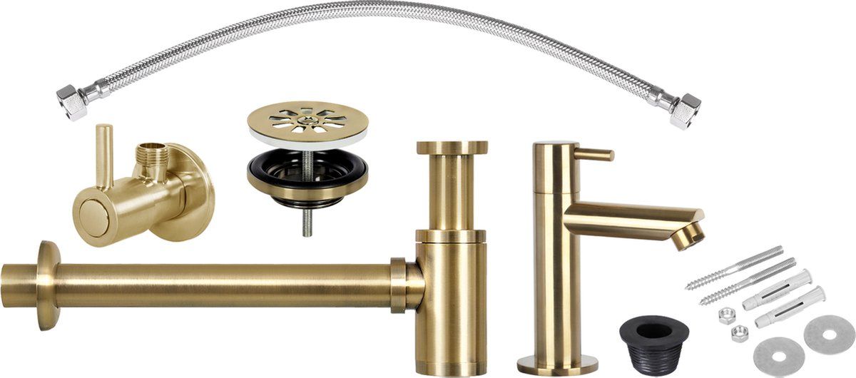 Differnz Fontein Installatie Set - Complete Set - Messing - Mat Goud