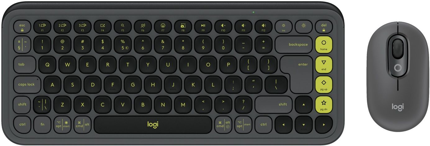 Logitech Pop Icon Combo - Toetsenbord en Muis - Draadloos met aanpasbare toetsen - Grafiet/Groen