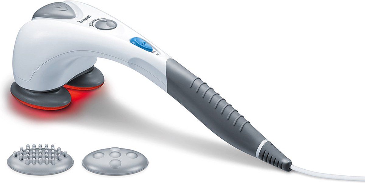 Infraroodwarmte | Incl. 2 Opzetkoppen | Dubbel kop | Grijs