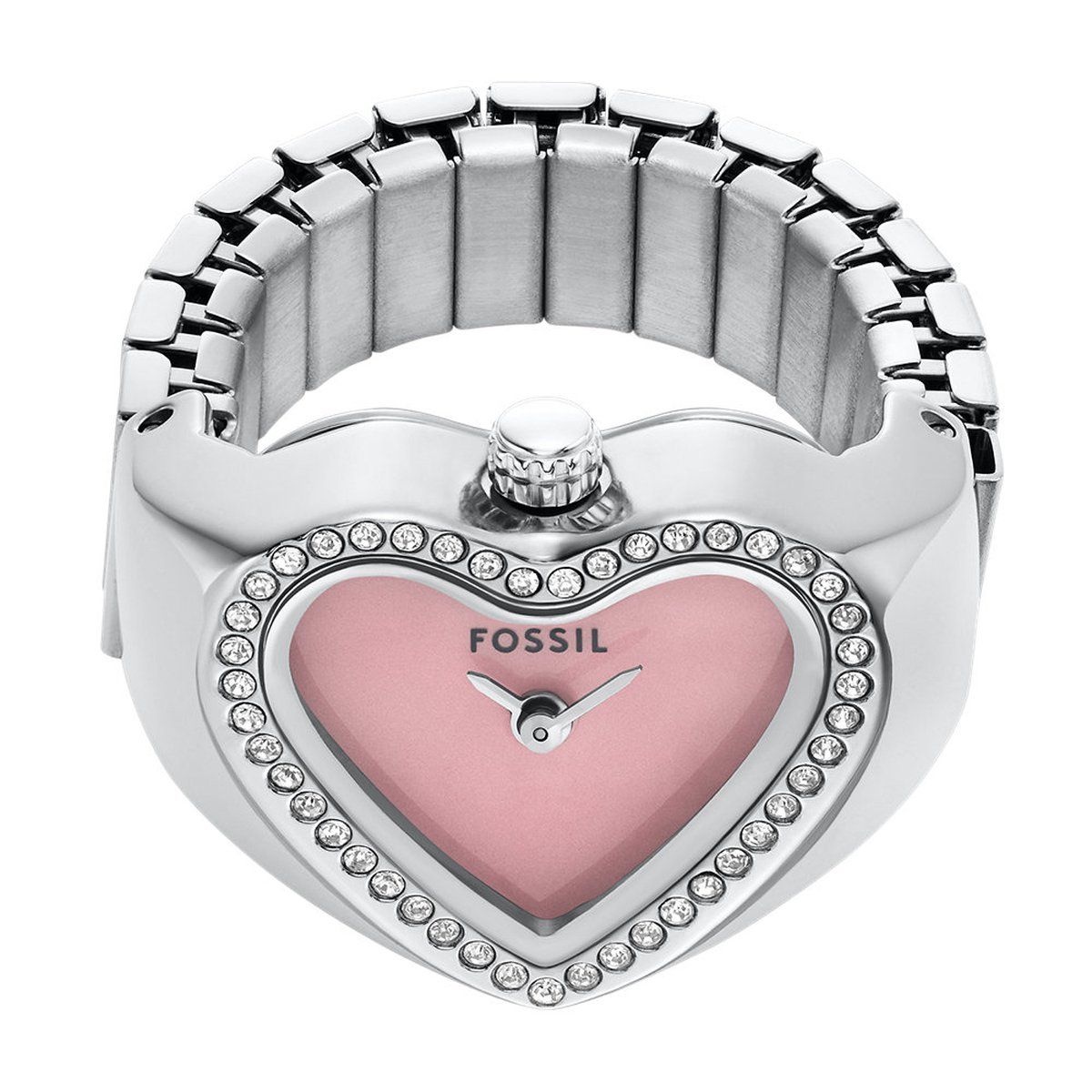Fossil ES5408 - Polshorloge - Roestvrij staal met kristallen - Glanzend roze