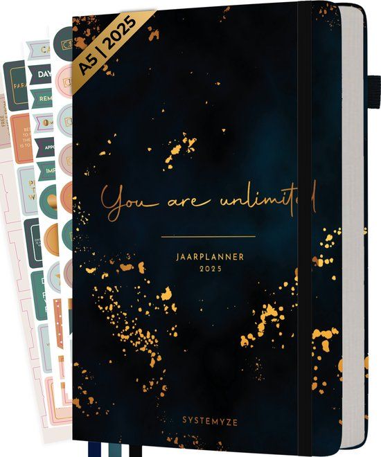 Systemyze Agenda 2025 Volwassenen - Planner - Journal - Organizer - Inclusief Stickervellen - A5