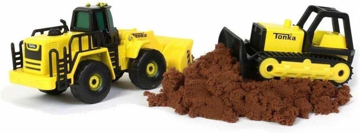Tonka Bulldozer En Frontloader - Metaal Bouwvoertuigen - Inclusief Tough Tonka Dirt