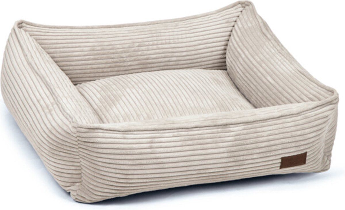 Designed by Lotte Ribbed - Hondenmand - Ribstof - Lichtgrijs - 65x60x20 cm