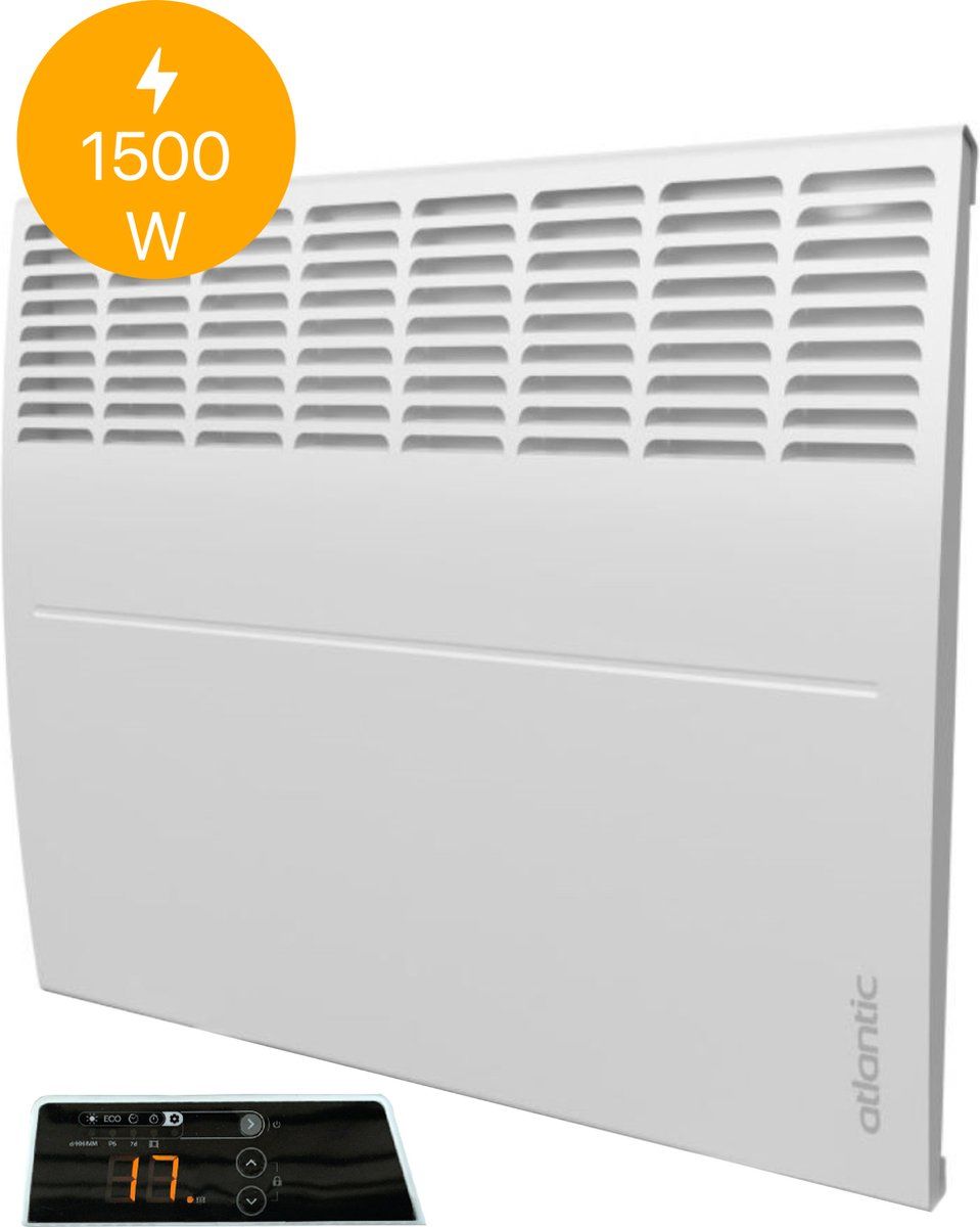 Atlantic F12-D Atlantic Ecoflex - Elektrische Convector Kachel - Digitale Thermostaat - Wandmontage - Wit - 1500 Watt