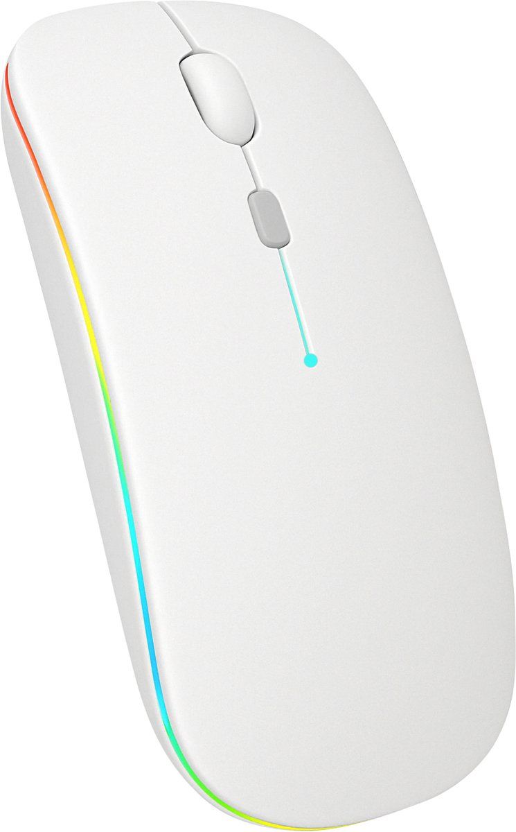 Nuvance Draadloze Muis - Bluetooth - Stil - 7 Rgb Kleuren - Wit