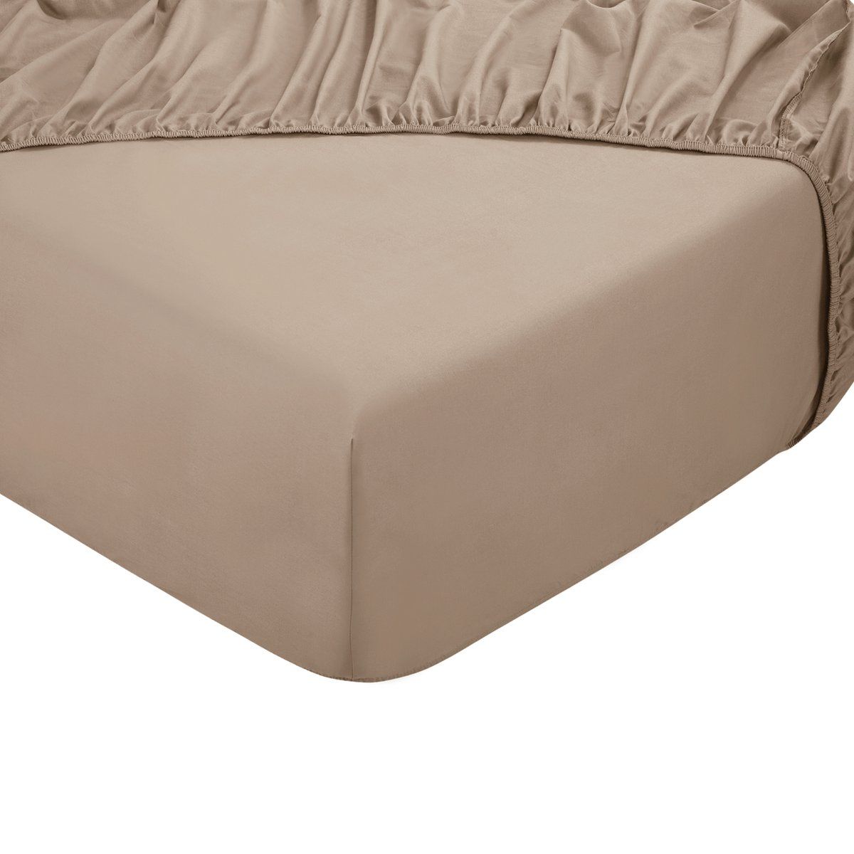 Phlox Hoeslaken - Katoen-satijn - Topkwaliteit 300 Tc - 90x200 - Beige