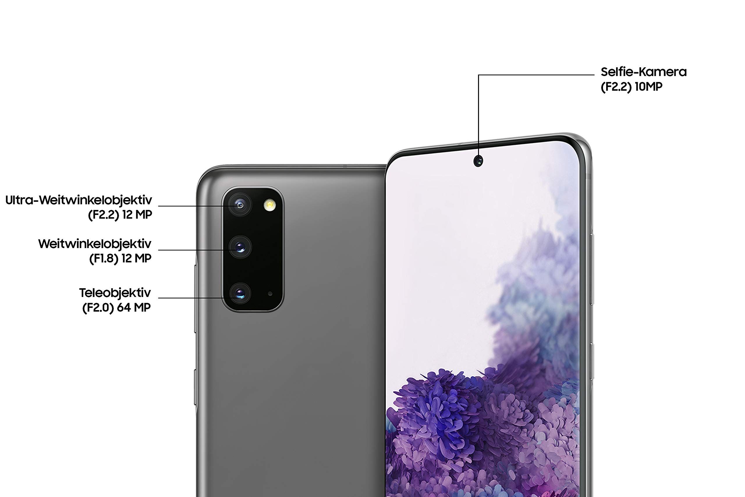 Galaxy S20 Smartphone (15,83 cm), 128 GB Intern Geheugen, 8 GB RAM, Hybrid SIM, Android, Cosmic Grey