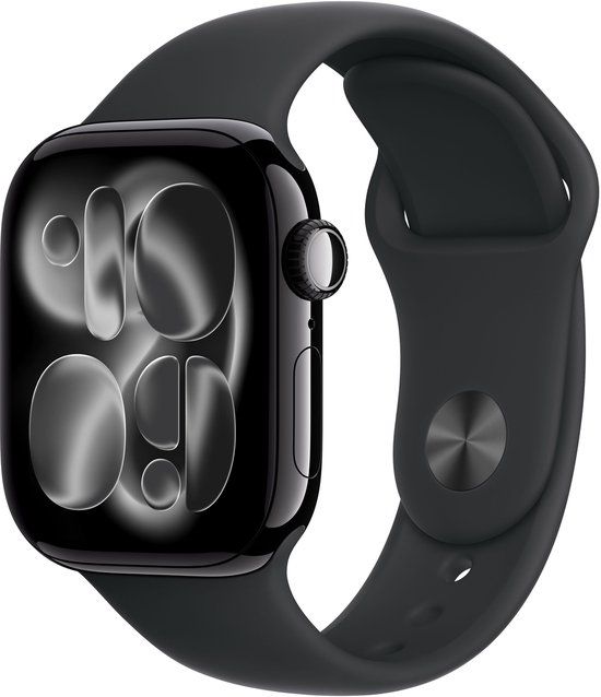 Apple Watch 11 - Wifi - 42mm - Jet Black Aluminium Case with Black Sport Band - S/M