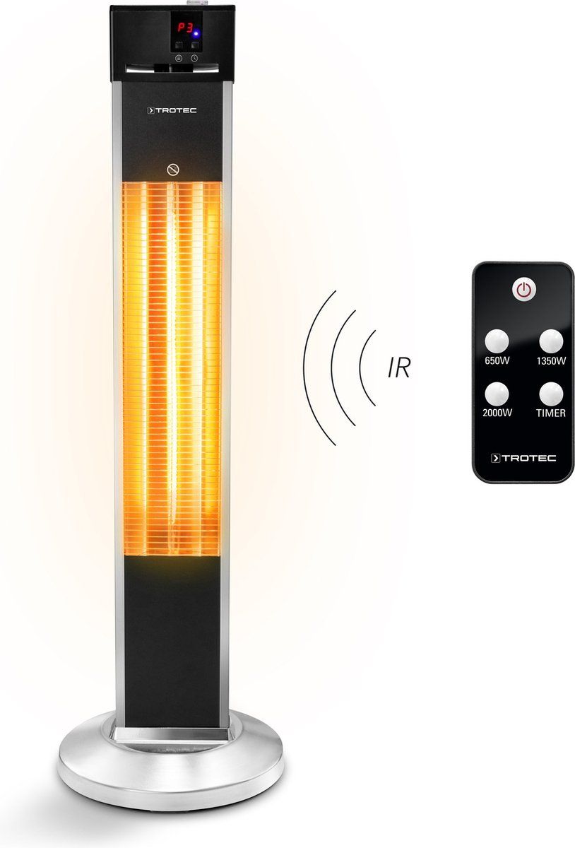 Trotec Irs 2000 E - Terrasverwarming - 3 Warmtestanden Tot 2000 W - Zwart/Zilver