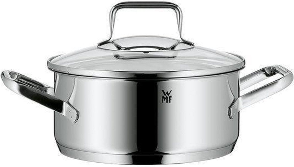 Wmf Trend - Kookpan Laag 20cm - Cromargan Roestvrij Staal Met Glas Deksel - Zilver
