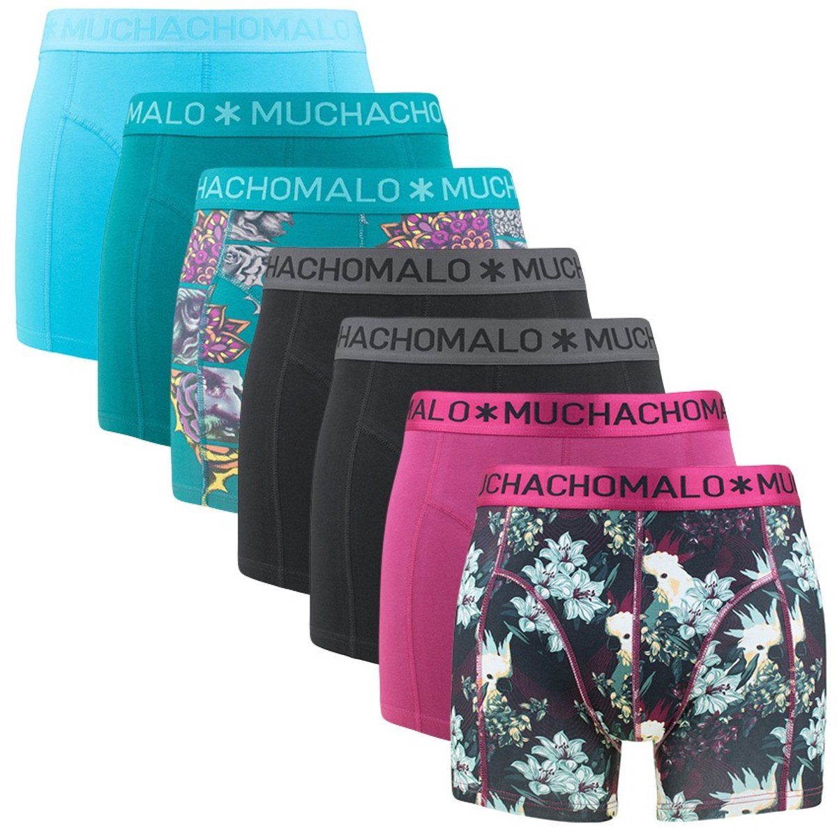 Muchachomalo heren 7P boxers - lange pijp - stretchkatoen multi (7 stuks)