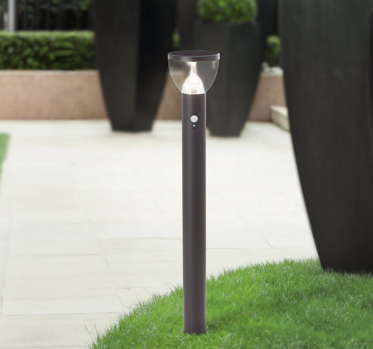 Brilliant Tulip - Led Buitenvloerlamp - Solar 430 Lm Met Bewegingsmelder - Zwart