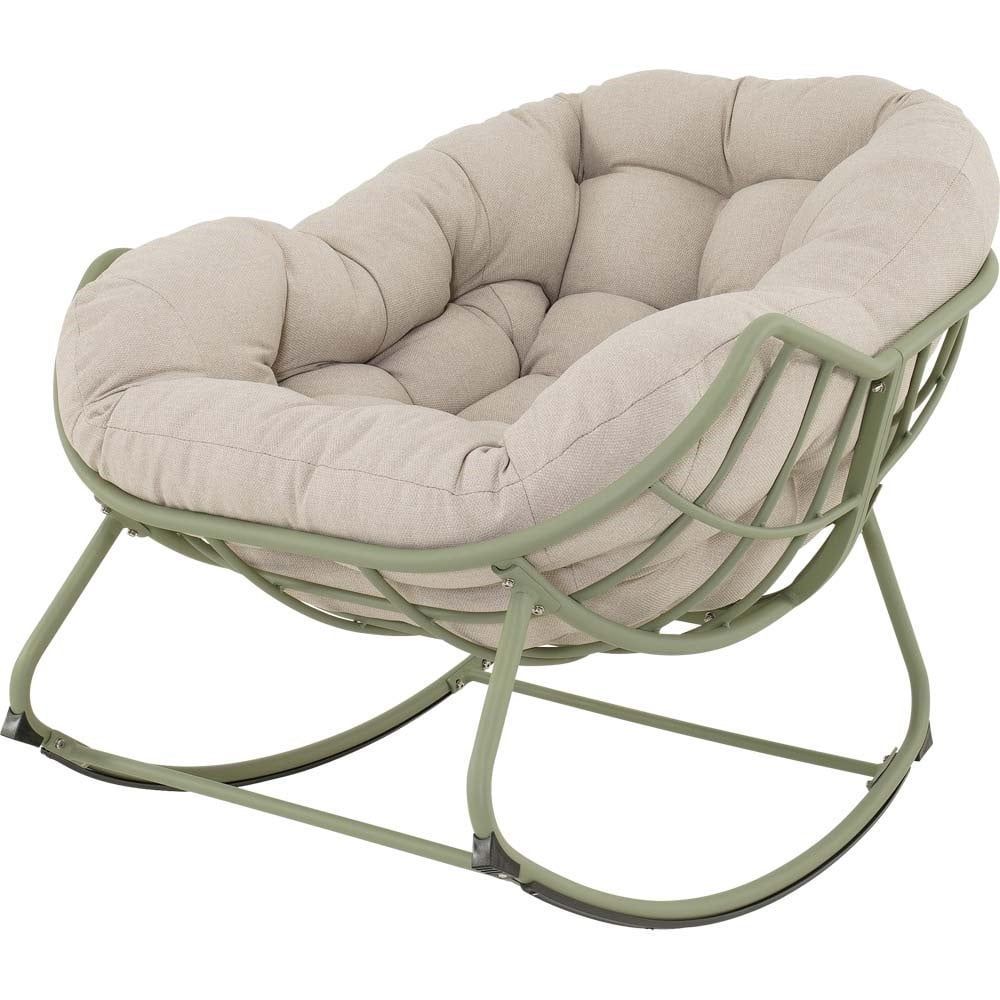 Cozy Schommelstoel - Aluminium - Weerbestendig - Olijf Groen