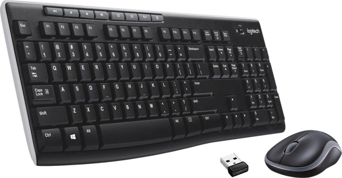 Logitech MK270 - Draadloos Toetsenbord en Muis - 2.4GHz Verbinding - Zwart