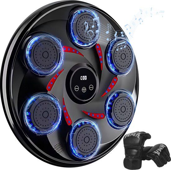 Gatson Premium Boxing Machine - Bokszak - 6 interactieve targets - Kleur zwart