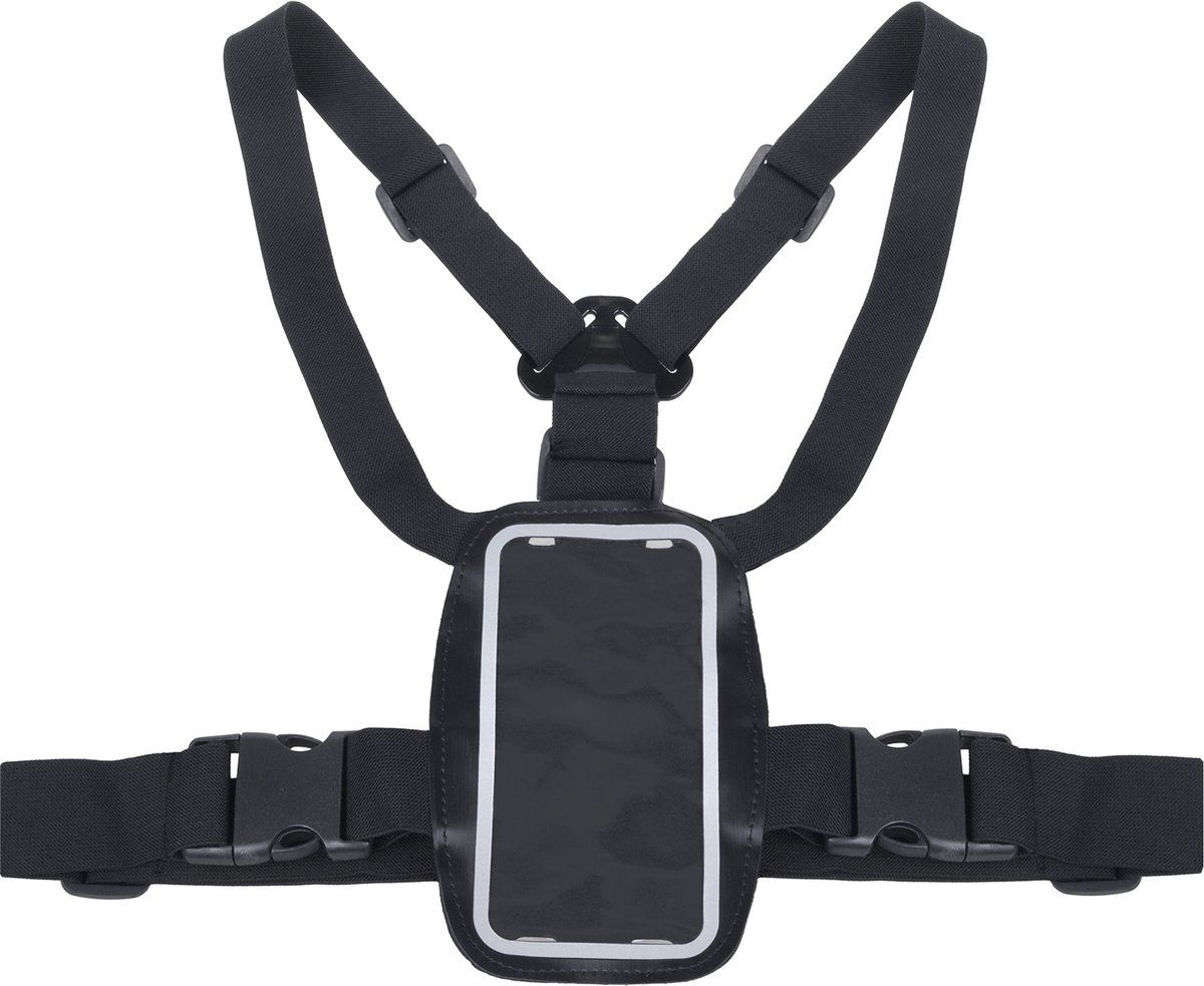 Maclean Mc-446 - Borstband Voor Mobiele Telefoon - Verstelbare Band - Zwart