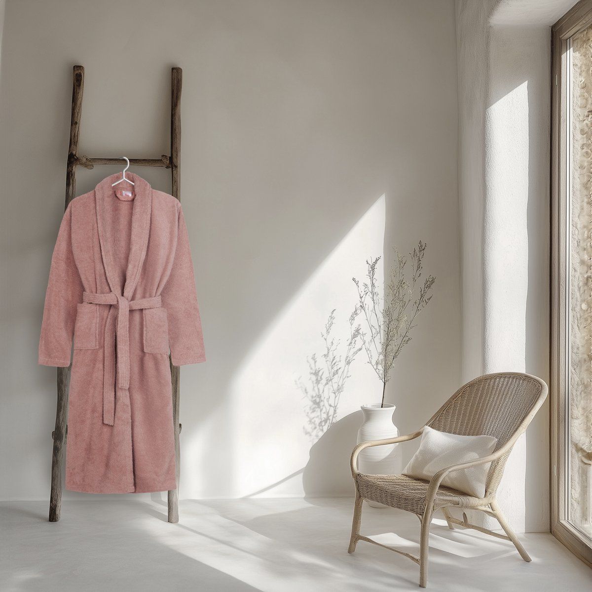 Hip Badjas - Badstof - Zacht En Ademend - Roze (Xs/S)