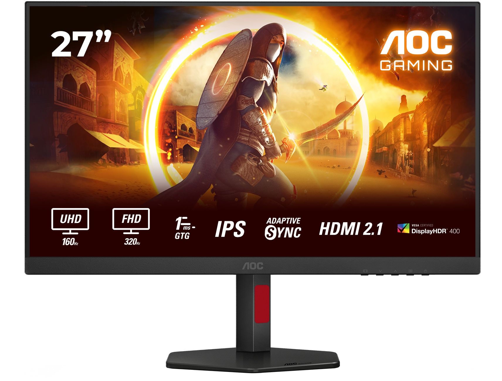 Aoc Zwart U27g4r - Gaming Monitor - 4K Uhd @160 Hz En Fhd @320 Hz