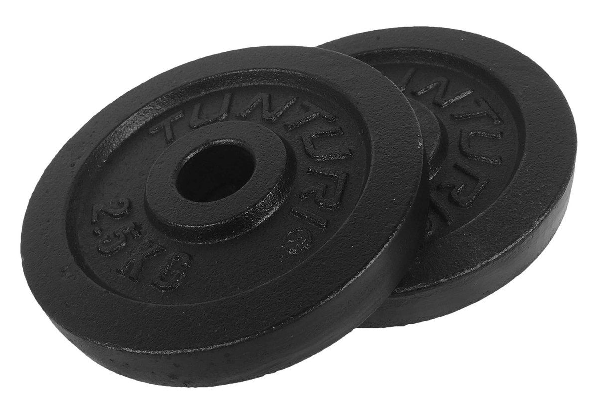 Tunturi BRSCL106 - Halterschijven - Gietijzer - 2 x 2,5 kg -Ø 30 mm (2 stuks)
