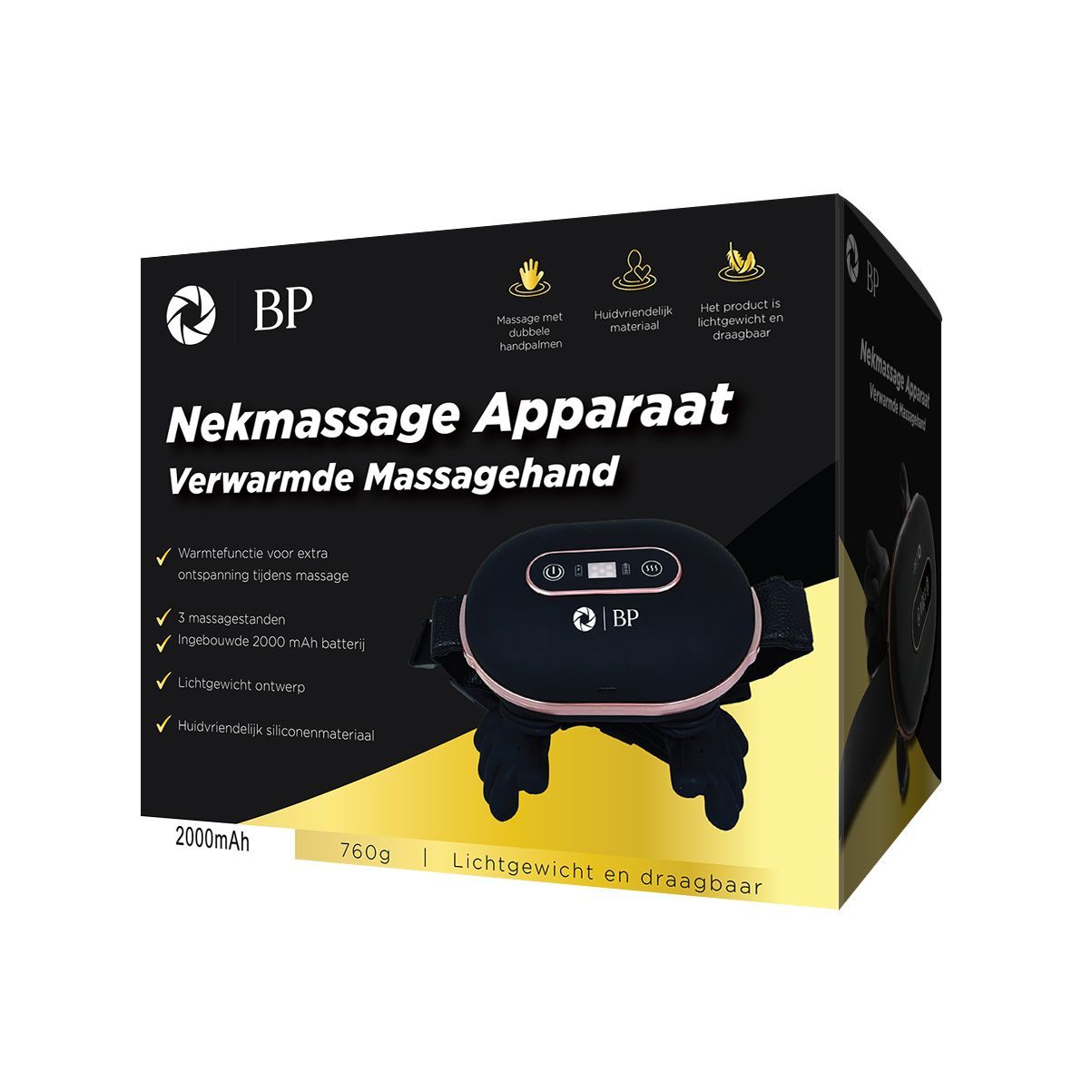 Bp® Bpxs-002 - Nekmassage Apparaat - Draadloos Shiatsu Met Warmtefunctie