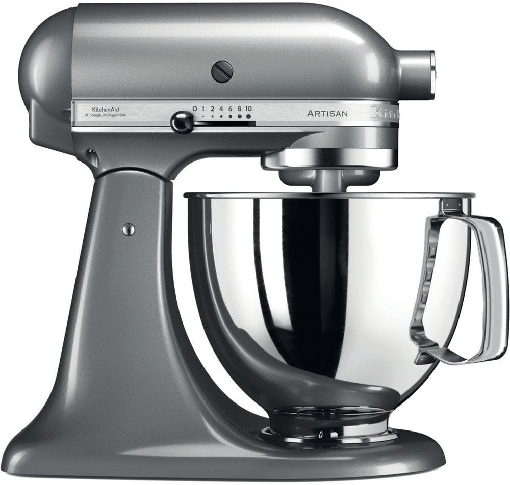KitchenAid Artisan 5KSM125 - Keukenrobot - 4,8L - 300W - Roestvrijstalen kom - Contour zilver
