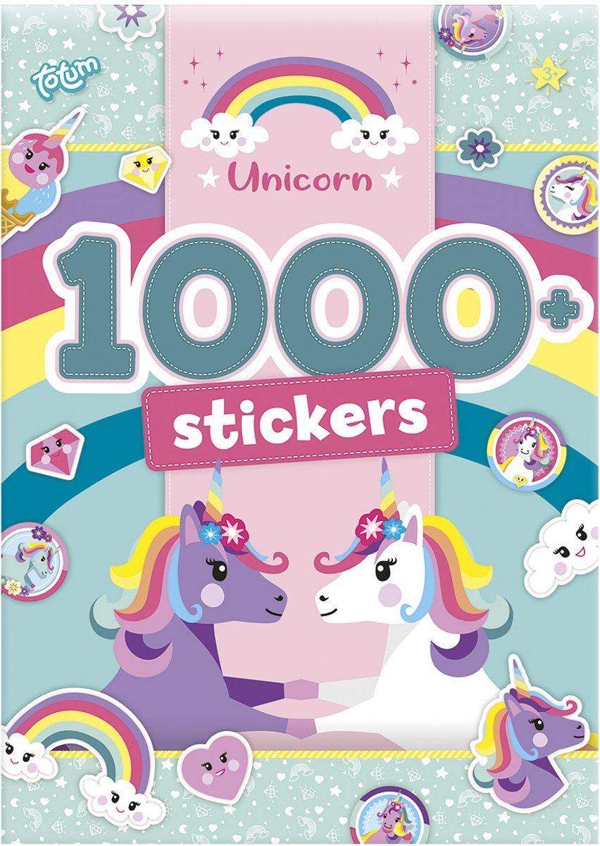 Totum Unicorn A4 Stickerboek - 1000+ Glitter Stickers - 20 Pagina's Magische Designs