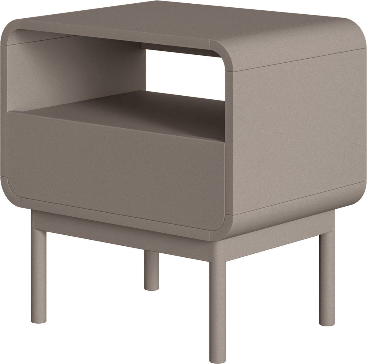 Selsey Oro - Nachtkastje - Ruime Lade En Open Niche - Donkerbeige