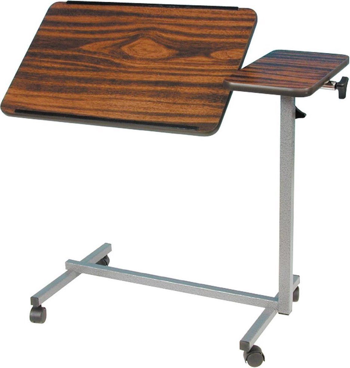 Comforthulpmiddelen Bedleestafel - Kantelbaar - Verrijdbaar - Zwart/Houtkleur