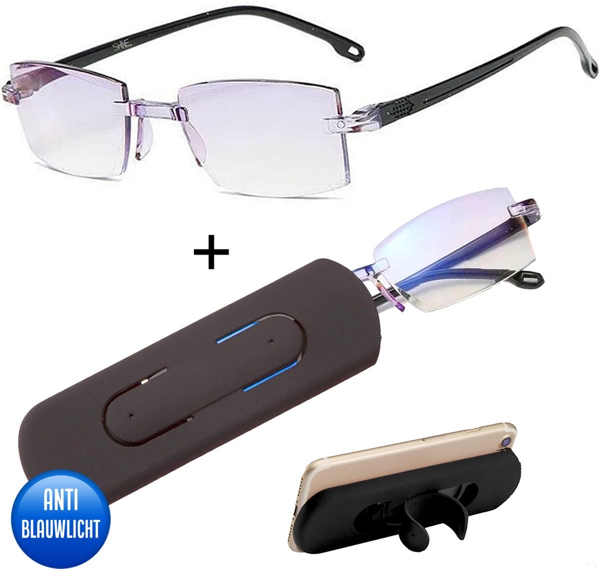 Shine - Anti Blauw Licht Bril 0.00 - Lichtgewicht - Anti-slijtage En Krasbestendig (1 Stuk)