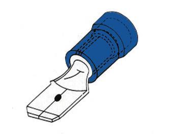 MANNELIJKE CONNECTOR 6.4mm - Blauw