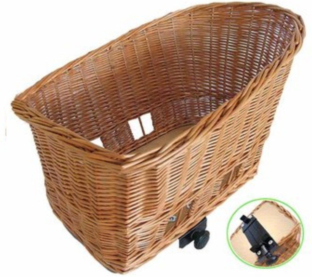 Basil Pasja - Hondenfietsmand L - Riet - Universele Klemsluiting - Bruin - 50 Cm
