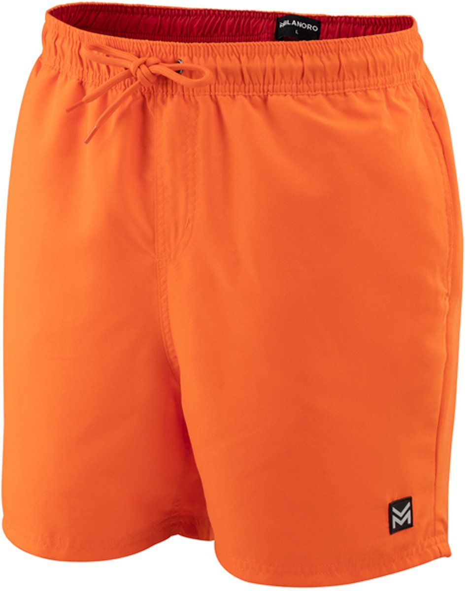 Milanoro - Zwemshort - Sneldrogend Met Mesh Binnenbroek - Oranje - Xl