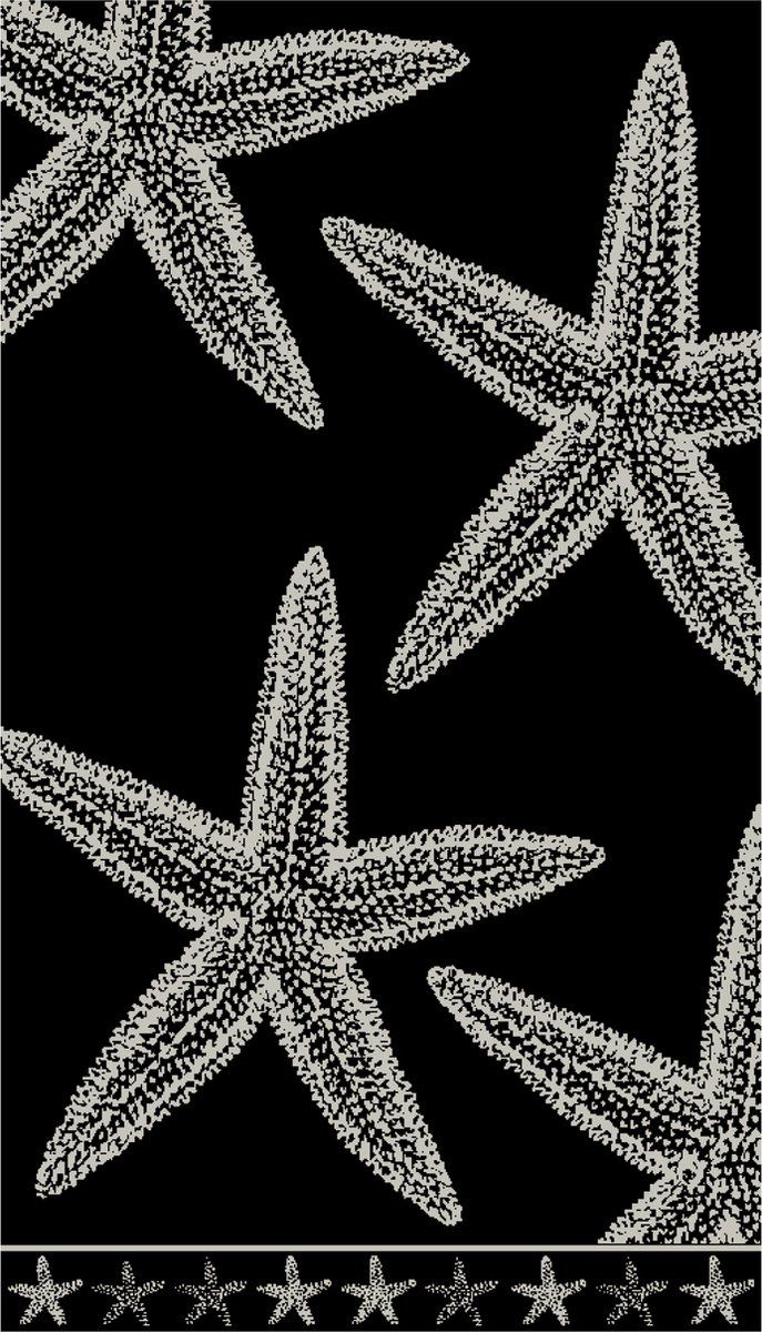 Phlox Strandlaken - 100% Katoen - 1 Zijde Velour - 90x160 - Star Black