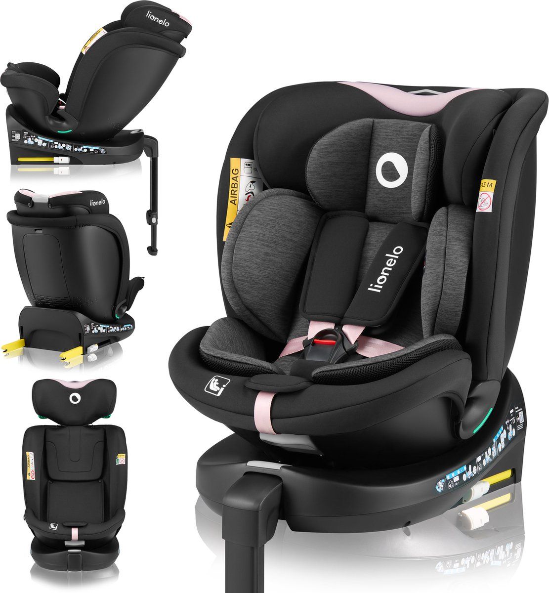 Lionelo Navy I-Size Autostoel - 360° Draaibaar - Achterwaarts Tot 105 Cm - Isofix - R129 Goedgekeurd