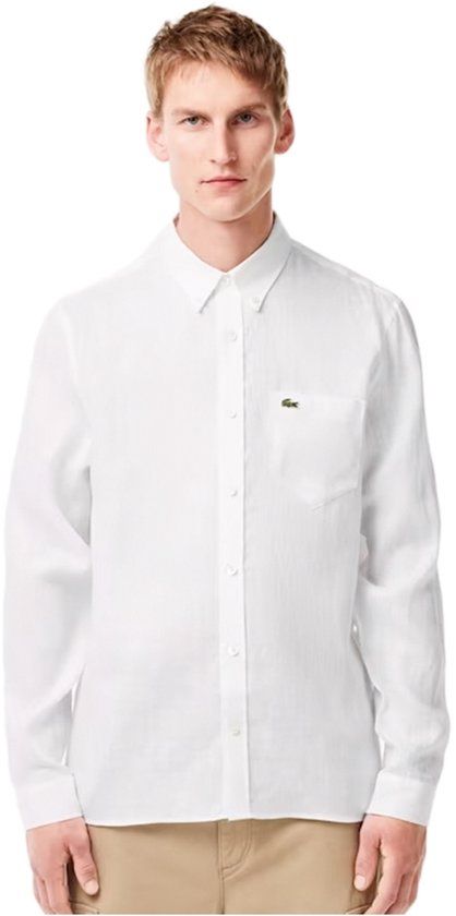 Lacoste Wit Woven Overhemd Heren - Maat 46