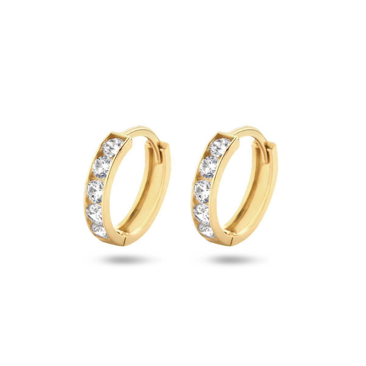 Marie-Céleste Marie Celeste - Klapoorringen - Zirkonia 9x2mm - Goud