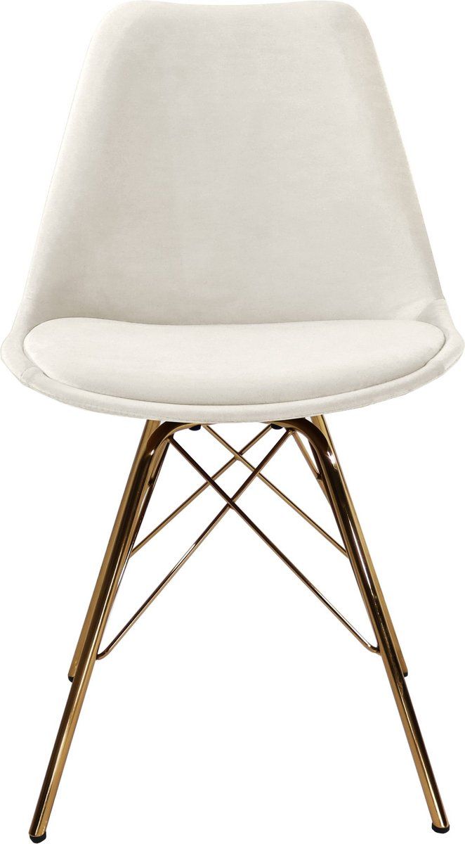 Kick Kuipstoel Velvet ivoor goud frame