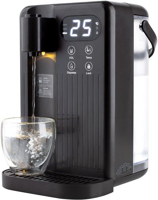 Nimma Heetwaterdispenser - 3L - 2000W - 12 Temperatuurinstellingen - Zwart