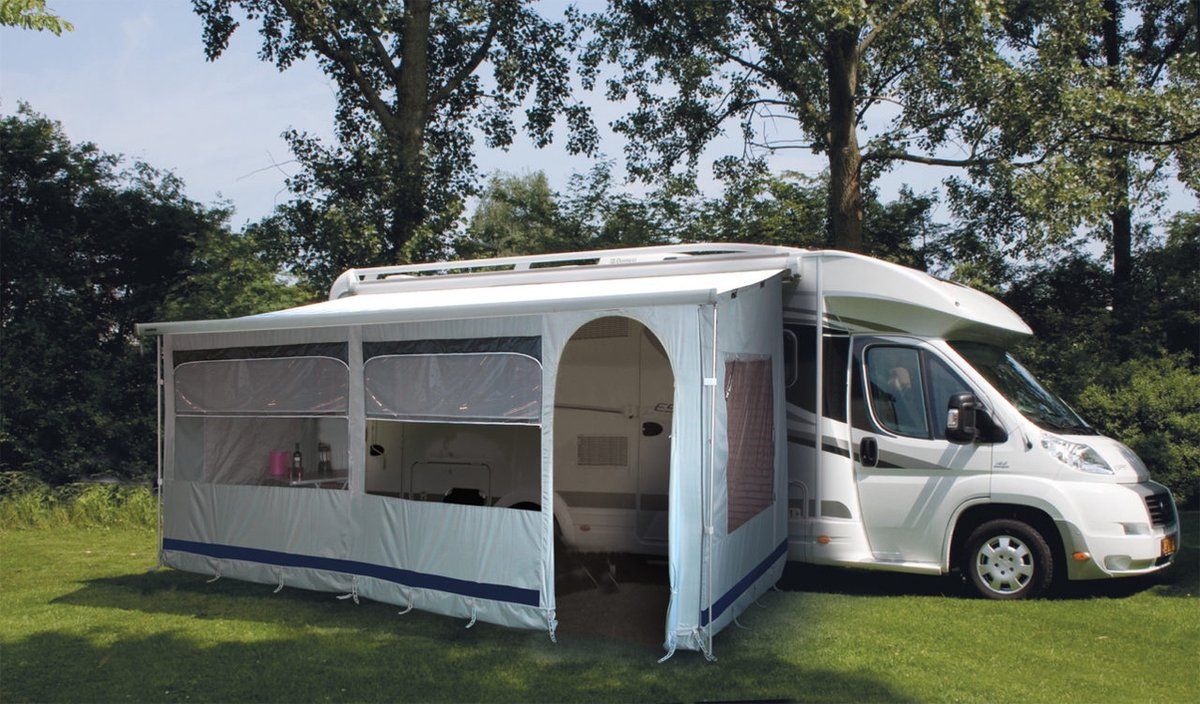 Eurotrail Narvik 450 - Canopy Room Voor Fiamma En Omnistor - Ruime Tent Met Grote Ramen - Grijs