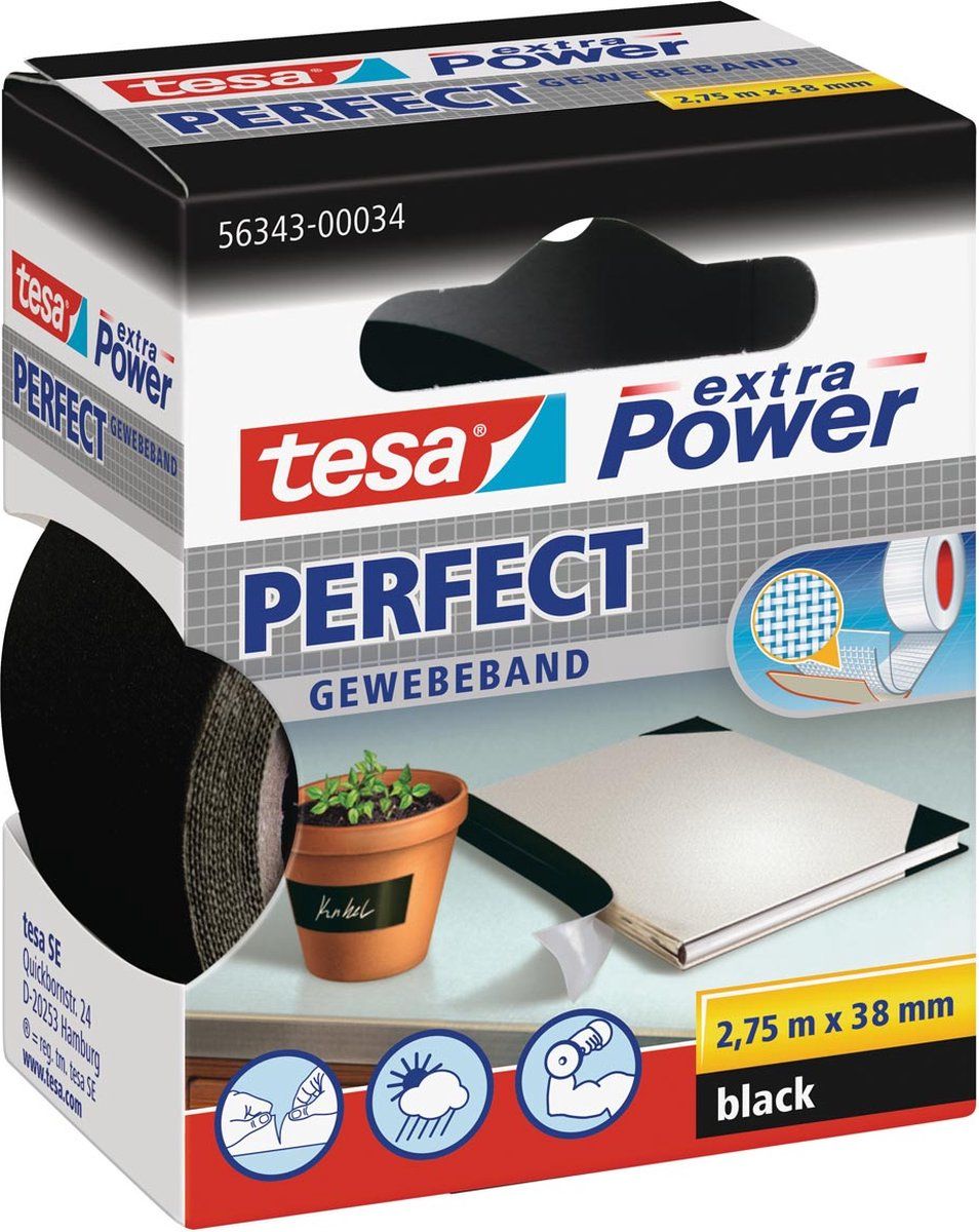 Tesa Klussentape 275X38 Zwart.
