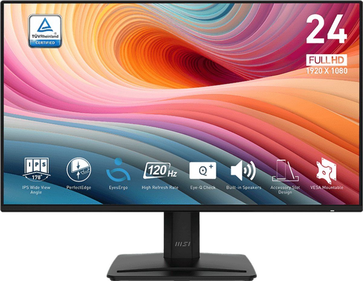 Msi Zwart Pro Mp242a E2 - Full Hd Monitor - 120Hz - 24 Inch - Speakers