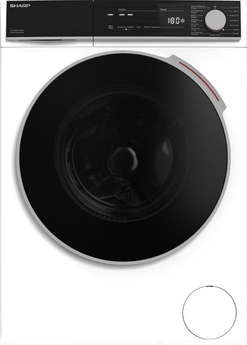 Sharp ESNDB914CWDBX - Was-droogcombinatie - 9Kg Wassen - 6Kg Drogen - Energieklasse A/D - Wit