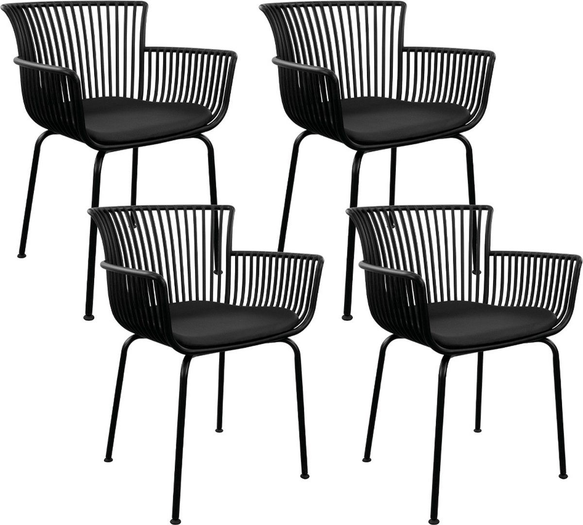Set Van 4 Kick Tuinstoel Otis - Zwart