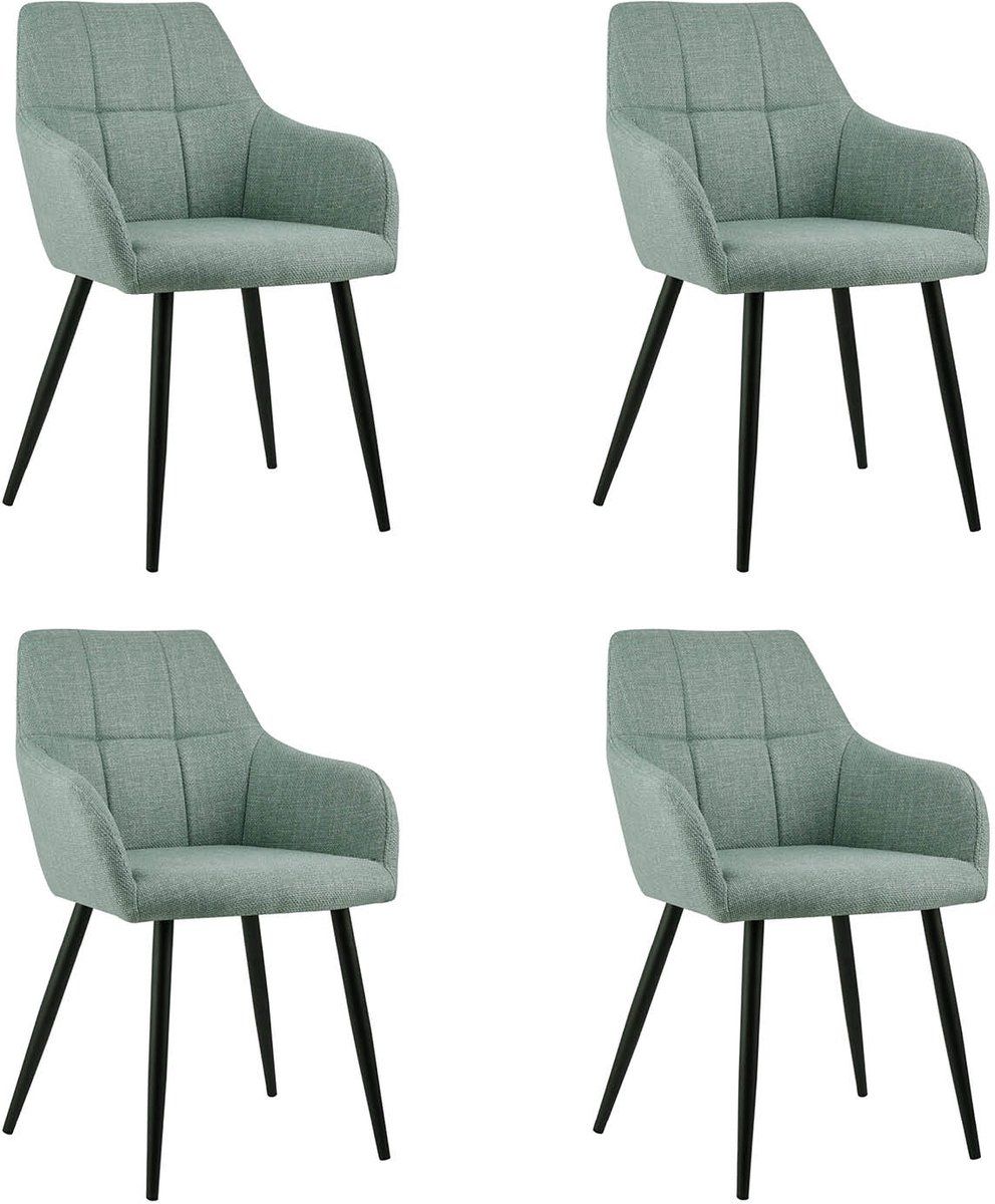 Set Van 4 Kick Eetkamerstoel Nova - Groen