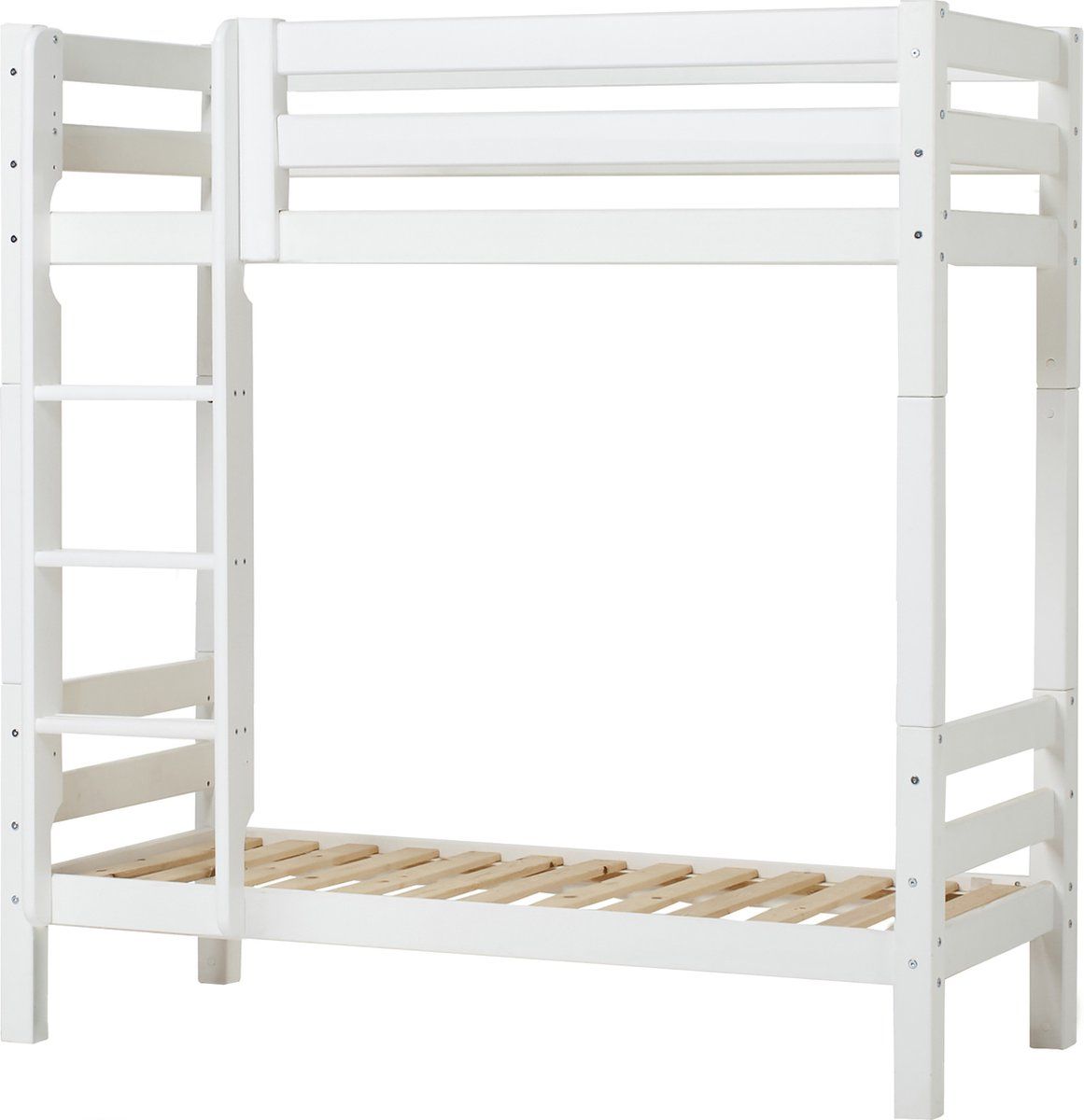Hoppekids Eco Luxury Stapelbed 70x160 Cm, Wit, Deelbaar Tot 2 Eenpersoonsbedden, Eco-gecertificeerd Fsc-hout, Massief Grenenhout, Lak Op Waterbasis,