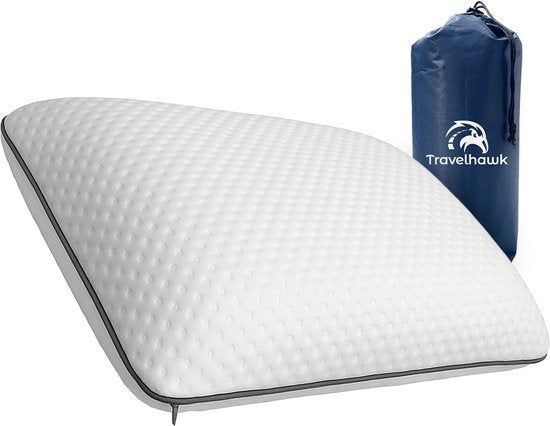 Travelhawk Reiskussen - Nekkussen - Memory Foam - Lichtgrijs